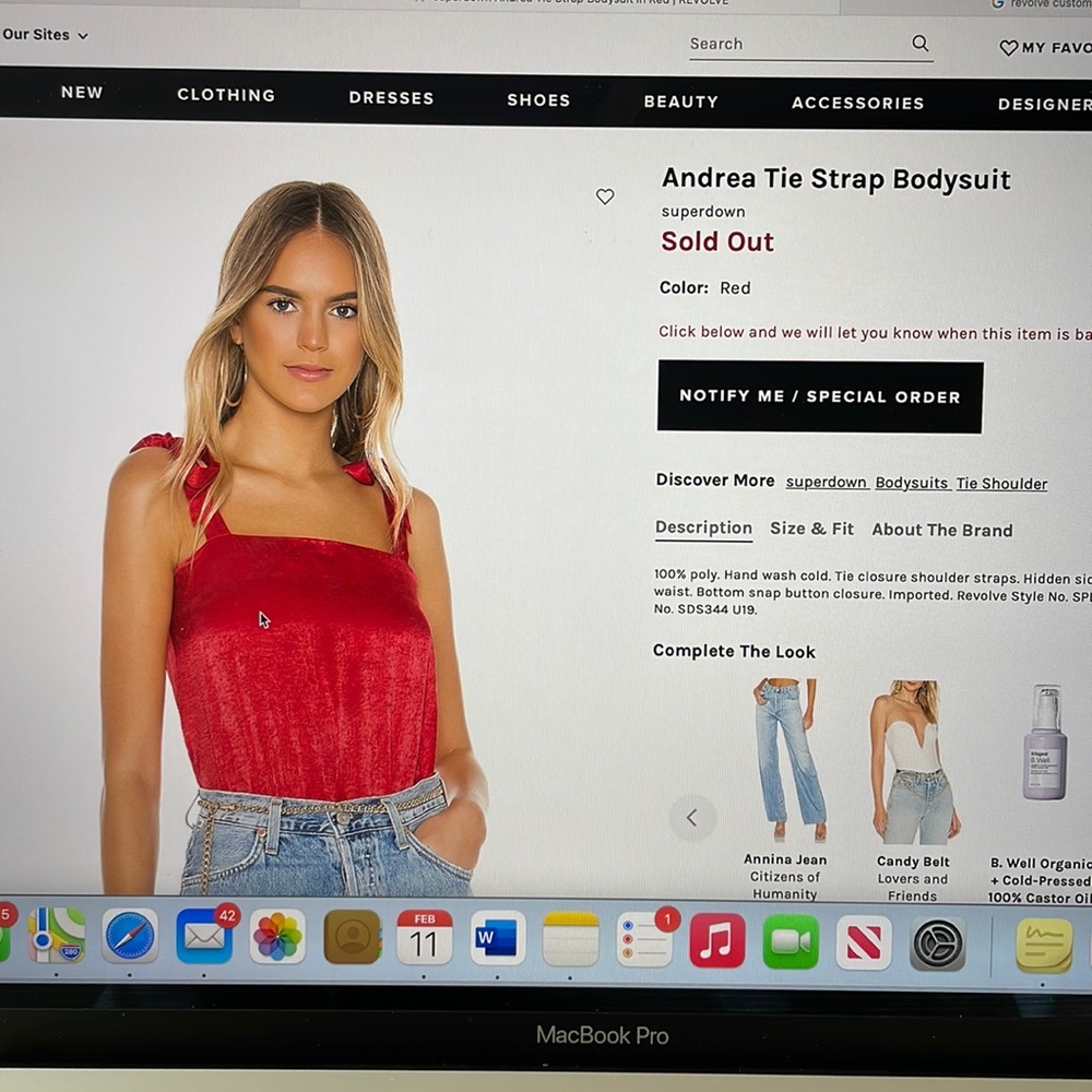 Andrea tie strap bodysuit
